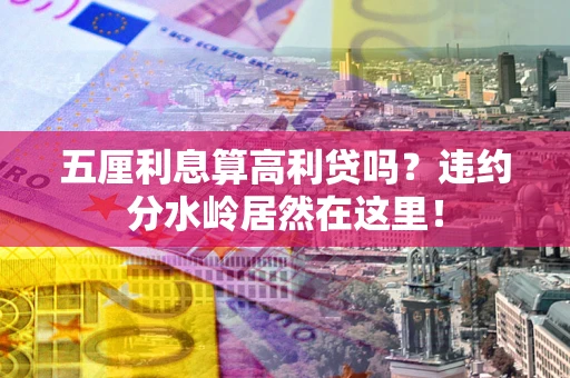 武汉五厘利息算高利贷吗？违约分水岭居然在这里！