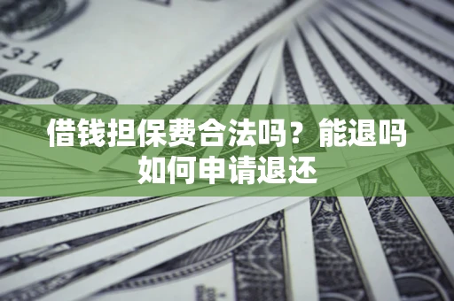 武汉借钱担保费合法吗？能退吗如何申请退还
