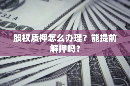 武汉股权质押怎么办理？能提前解押吗？